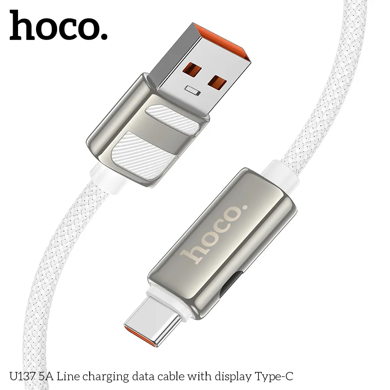 Trải nghiệm người dùng mượt mà với cáp sạc chống rối Hoco U137 tích hợp màn hình hiển thị