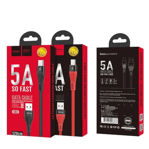 Cáp Sạc Type-C Hoco U53 5A Flash