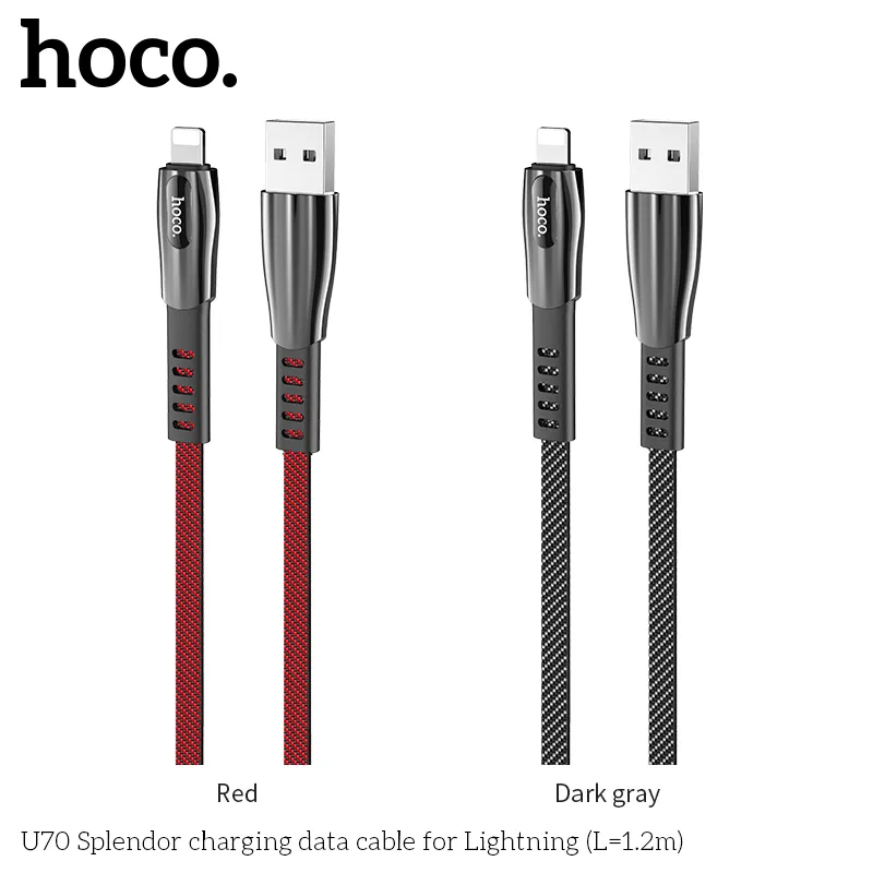 Đóng gói cáp sạc Hoco U70 Splendor tiện lợi, chế độ bảo hành rõ ràng