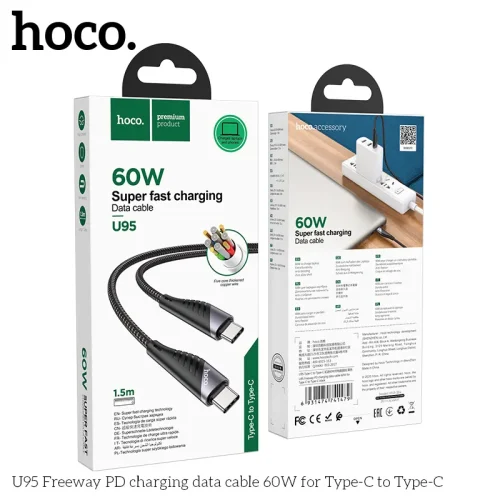 Cáp Sạc Type-C to Type-C Hoco U95 Freeway 60W