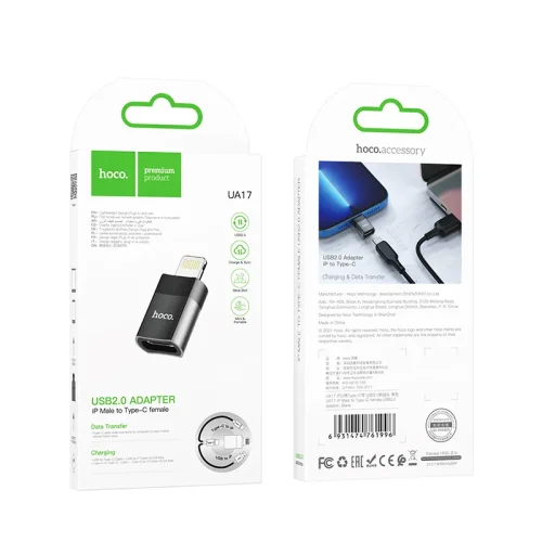 Bộ Chuyển Đổi Hoco UA17 iP Male to Type-C female USB2.0 adapter