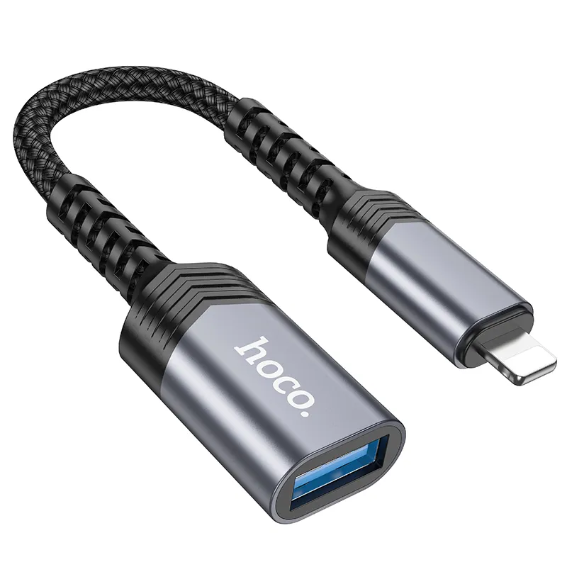 Bộ Chuyển Đổi Hoco UA24 iP male to USB female 2.0 converter thiết kế nhỏ gọn, tiện dụng dễ dàng kết nối