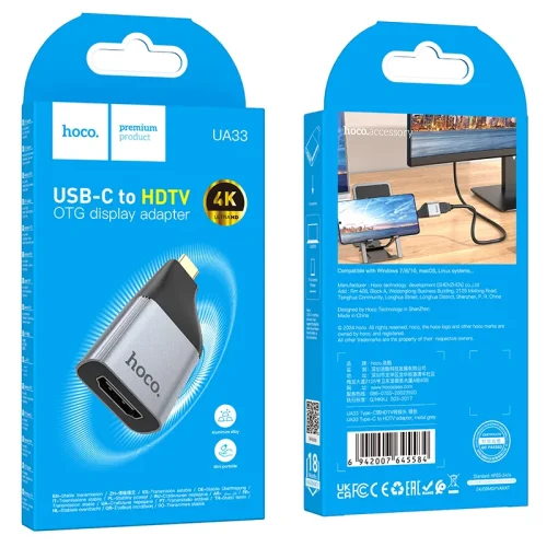 Bộ Chuyển Đổi Hoco UA33 Type-C to HDTV adapter