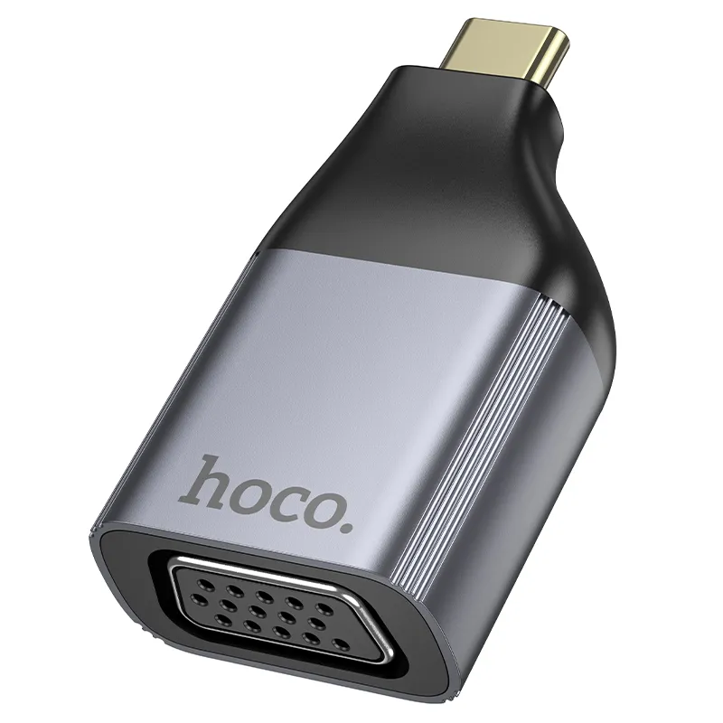 Bộ chuyển đổi Hoco UA34 Type-C to VGA adapter thiết kế nhỏ gọn tiện lợi kết nối đa năng