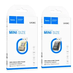 Bộ Chuyển Đổi Hoco UA36C USB male to C female USB2.0 transparent adapter