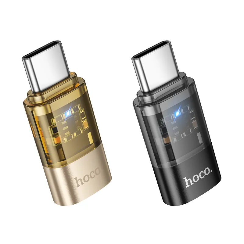 Bộ Chuyển Đổi Hoco UA36D C male to iP female transparent adapter thiết kế trong suốt cao cấp