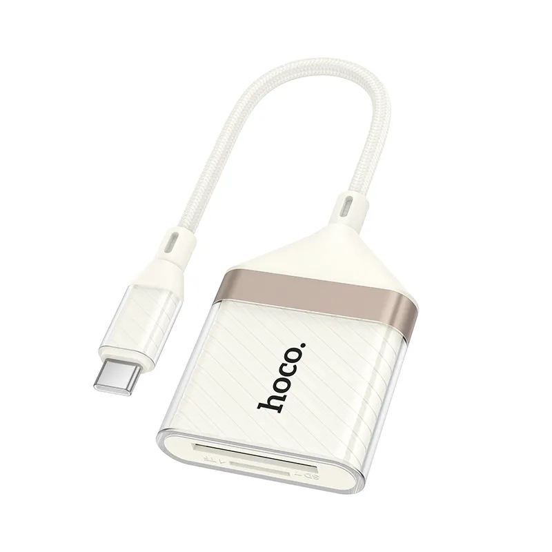 Bộ chuyển đổi Hoco UA40A Crystal Type-C 2-in-1 card reader thiết kế nhỏ gọn tiện lợi