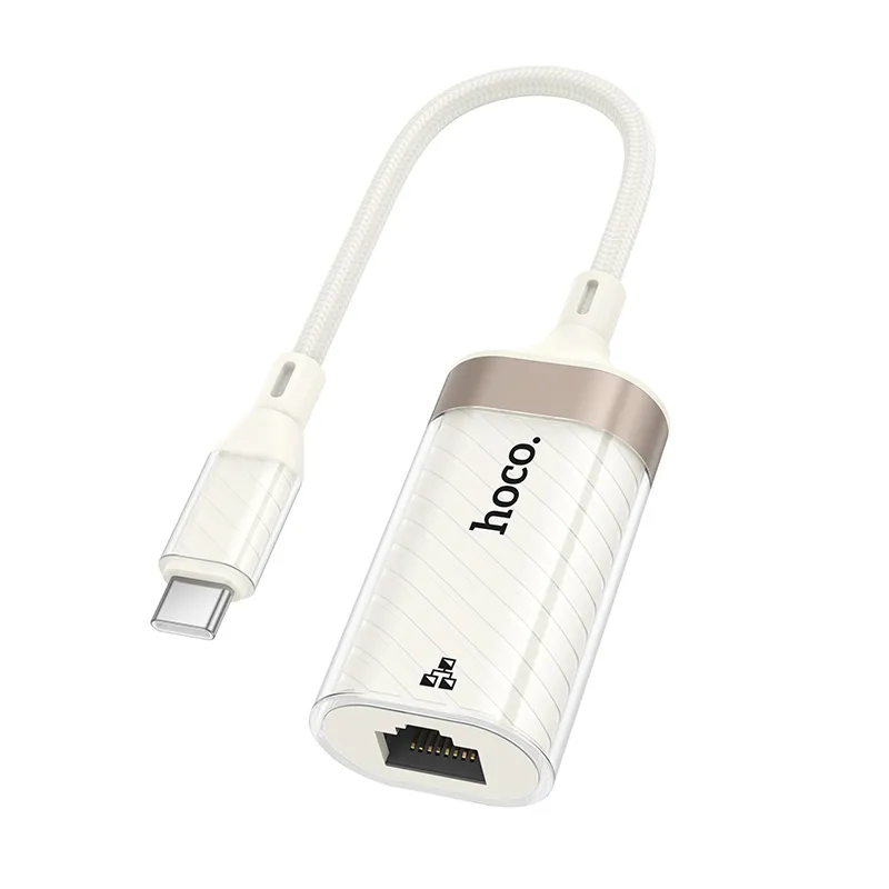 Bộ Chuyển Đổi Hoco UA41B Crystal Type-C ethernet adapter 100 mbps thiết kế tinh tế, thân thiện người dùng