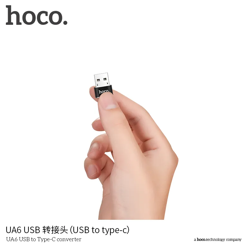 Bộ Chuyển Đổi Hoco UA6 USB to Type-C converter thiết kế nhỏ gọn, tiện lợi cho việc kết nối thiết bị hiện đại