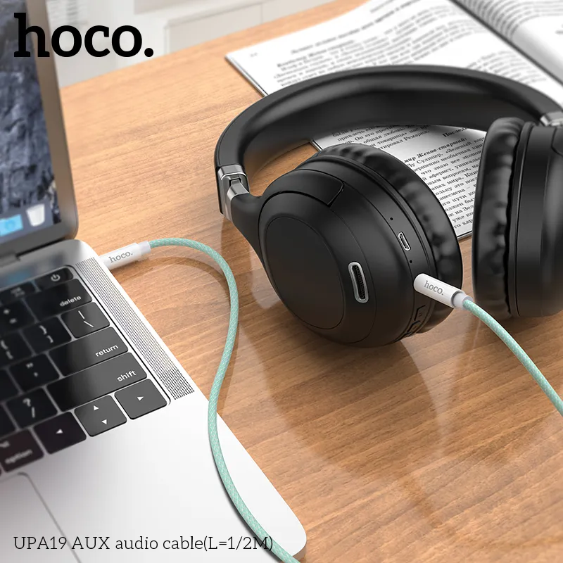 Cáp Chuyển Đổi Âm Thanh Hoco UPA19 AUX (L=2M) thiết kế chắc chắn, chịu lực tốt