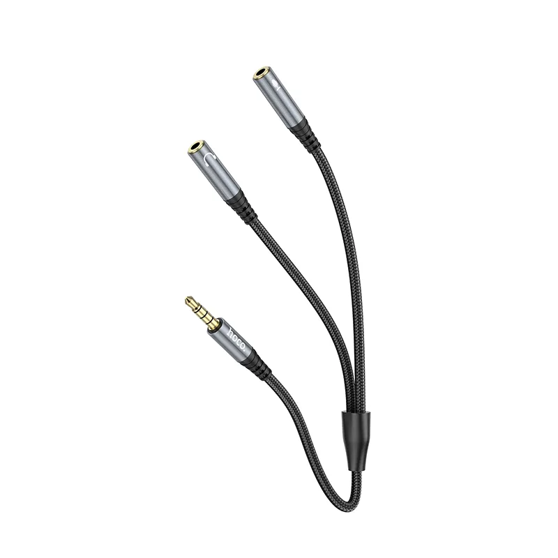Cáp chuyển đổi âm thanh Hoco UPA21 3.5 male to 2*female chất lượng cao, thiết kế nhỏ gọn tiện dụng