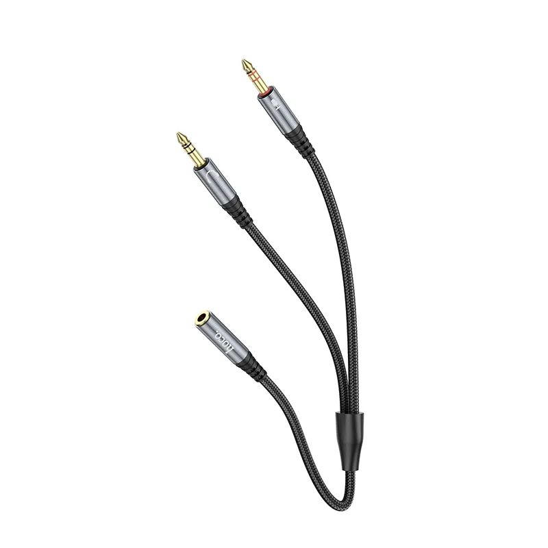 Cáp Chuyển Đổi Âm Thanh Hoco UPA21 3.5 female to 2*male thiết kế nhỏ gọn, dây bện nylon bền chắc