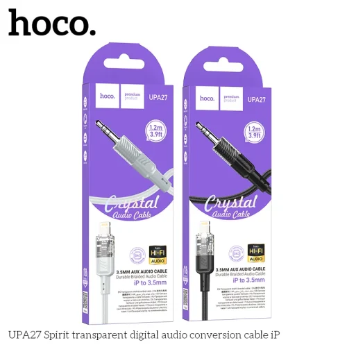 Cáp Chuyển Đổi Âm Thanh Hoco UPA27 Spirit transparent iP