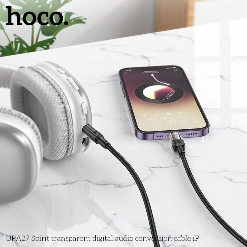 Cáp chuyển đổi âm thanh Hoco UPA27 Spirit transparent iP chất lượng cao