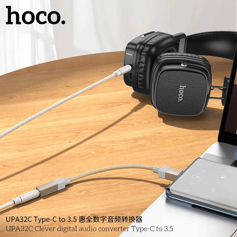 Cáp chuyển đổi âm thanh Hoco UPA32C kiểu Clever Type-C to 3.5 nhỏ gọn tiện lợi