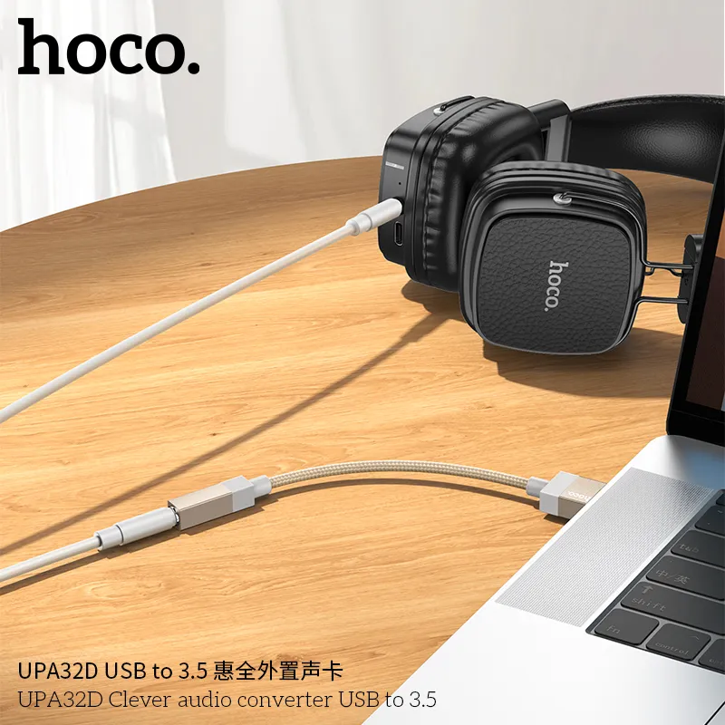 Cáp chuyển đổi âm thanh Hoco UPA32D Clever USB to 3.5 tổng quan thiết kế chắc chắn bền bỉ