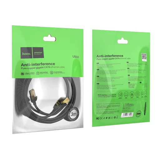 Cáp Dữ Liệu Hoco US02 Pure copper CAT6 gigabit Ethernet cable L=3M