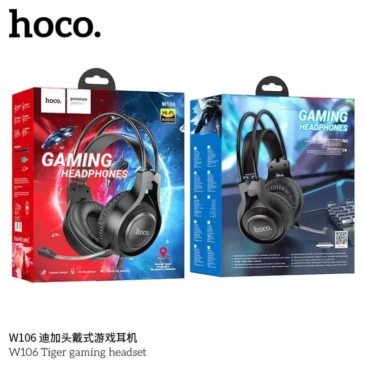 Tai nghe chụp tai gaming Hoco W106 Tiger thiết kế hiện đại, âm thanh sống động