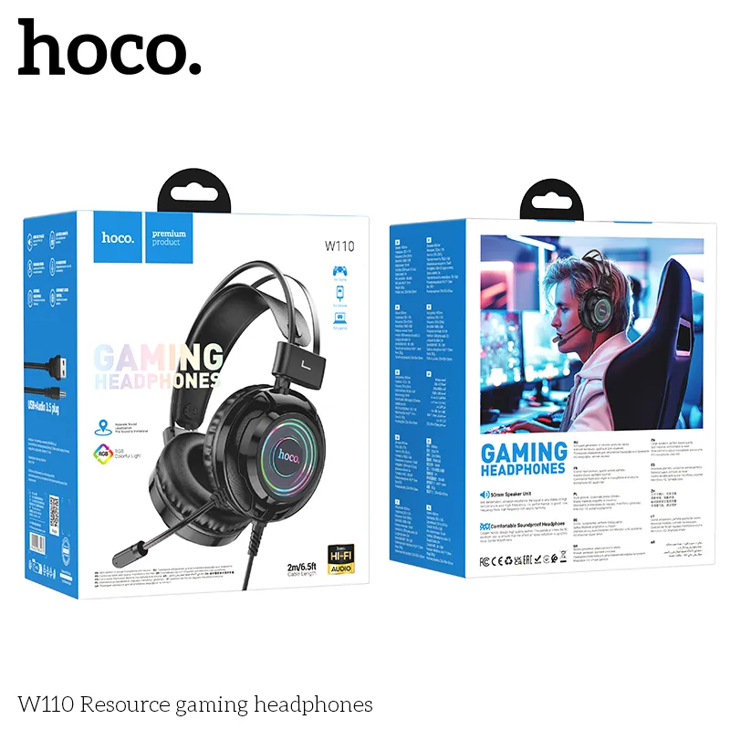Tai nghe chụp tai gaming Hoco W110 Resource thiết kế thời thượng chống ồn hiệu quả