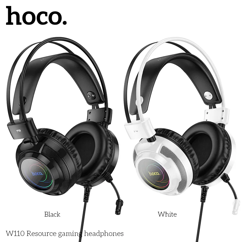 Tai nghe Hoco W110 thiết kế gọn nhẹ, kiểu dáng hiện đại, đệm tai êm ái