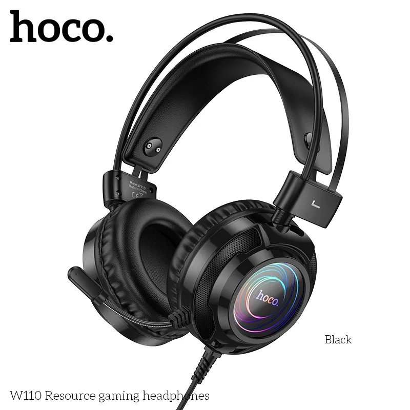 Tai nghe gaming Hoco W110 với loa 50mm cho âm thanh sống động, mic đa hướng nhạy bén
