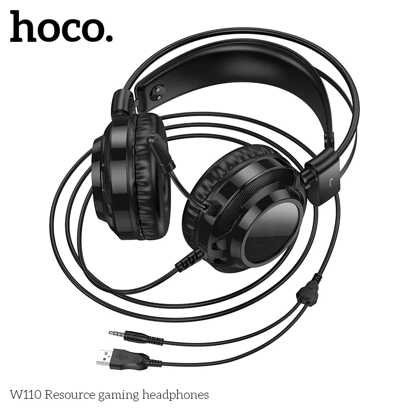 Tính năng chi tiết tai nghe Hoco W110 cổng USB, giắc 3.5mm, dây dài 2m tiện dụng