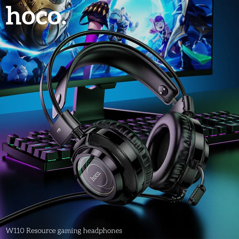 Đóng gói sản phẩm tai nghe Hoco W110 an toàn, đầy đủ phụ kiện đi kèm