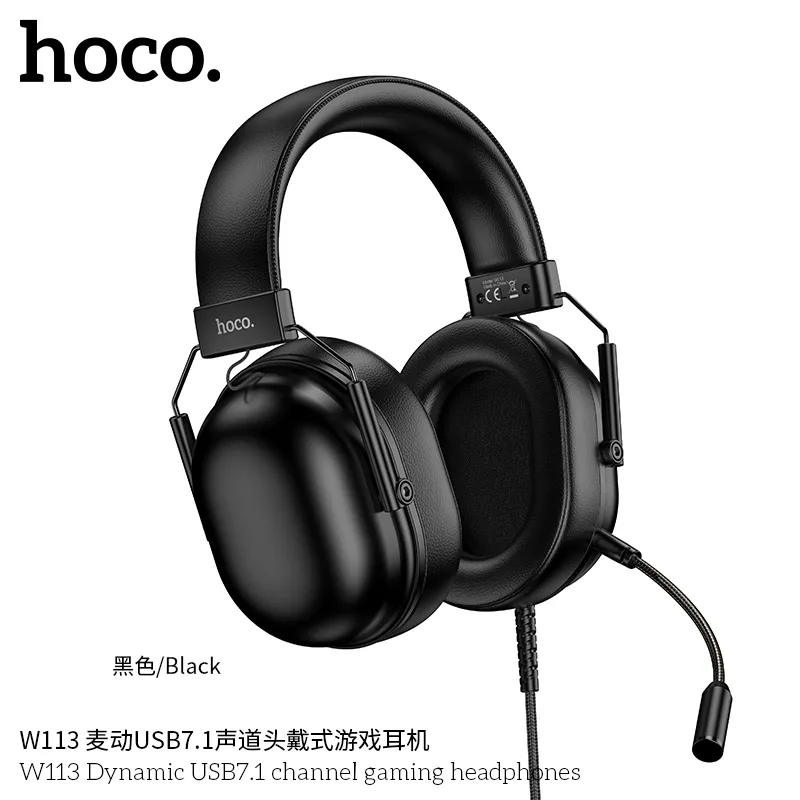 Tai nghe chụp tai gaming Hoco W113 thiết kế mạnh mẽ, chất liệu cao cấp