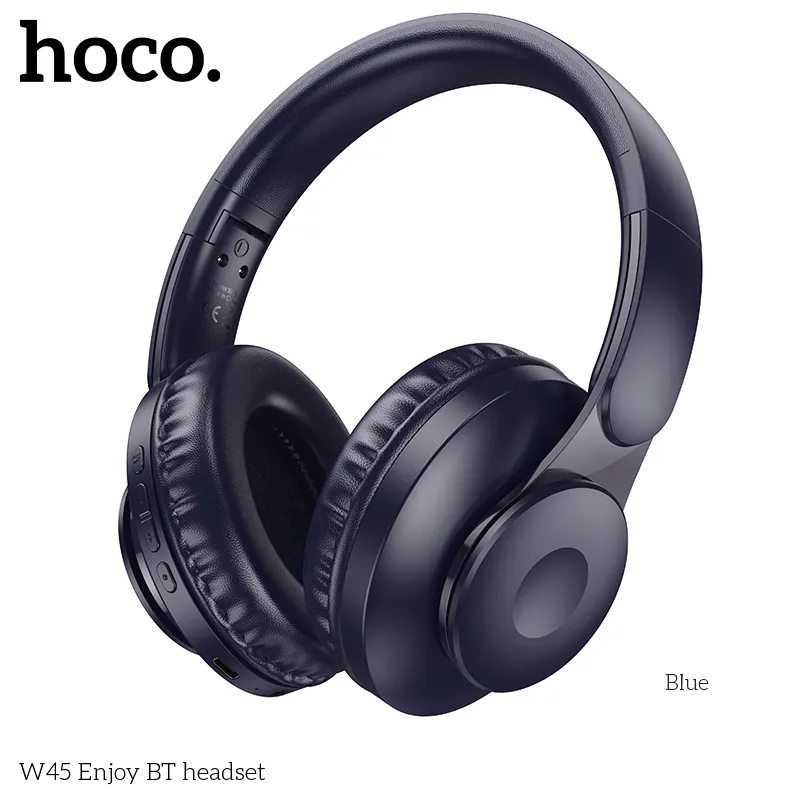 Tai nghe Bluetooth Hoco W45 Enjoy tích hợp Bluetooth 5.3, kết nối ổn định, hỗ trợ AUX