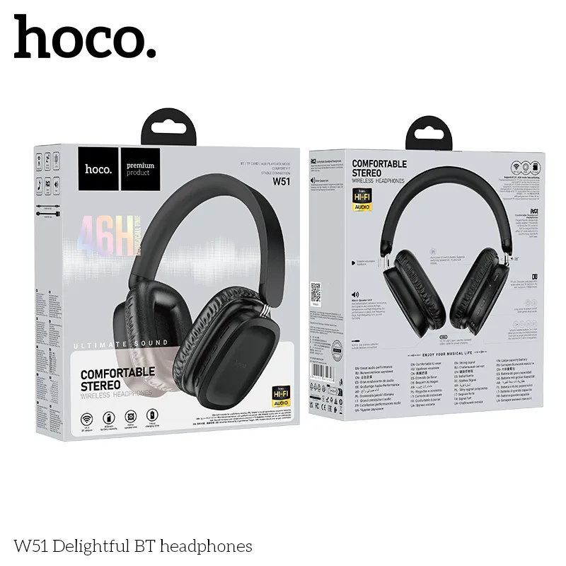 Tai nghe Bluetooth Hoco W51 Delightful sang trọng, nhẹ nhàng, đeo thoải mái