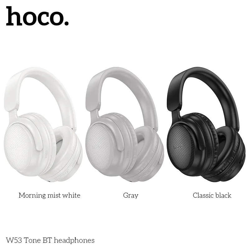 Tai nghe Bluetooth chụp tai Hoco W53 Tone thiết kế hiện đại màu đen sang trọng