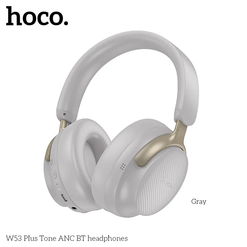 Tai nghe Bluetooth Hoco W53 Plus Tone ANC kiểu dáng hiện đại, chất liệu ABS bền bỉ