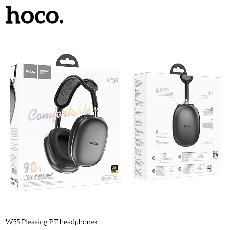 Tai nghe Bluetooth chụp tai Hoco W55 Pleasing thiết kế hiện đại, âm thanh chân thực, chống ồn hiệu quả