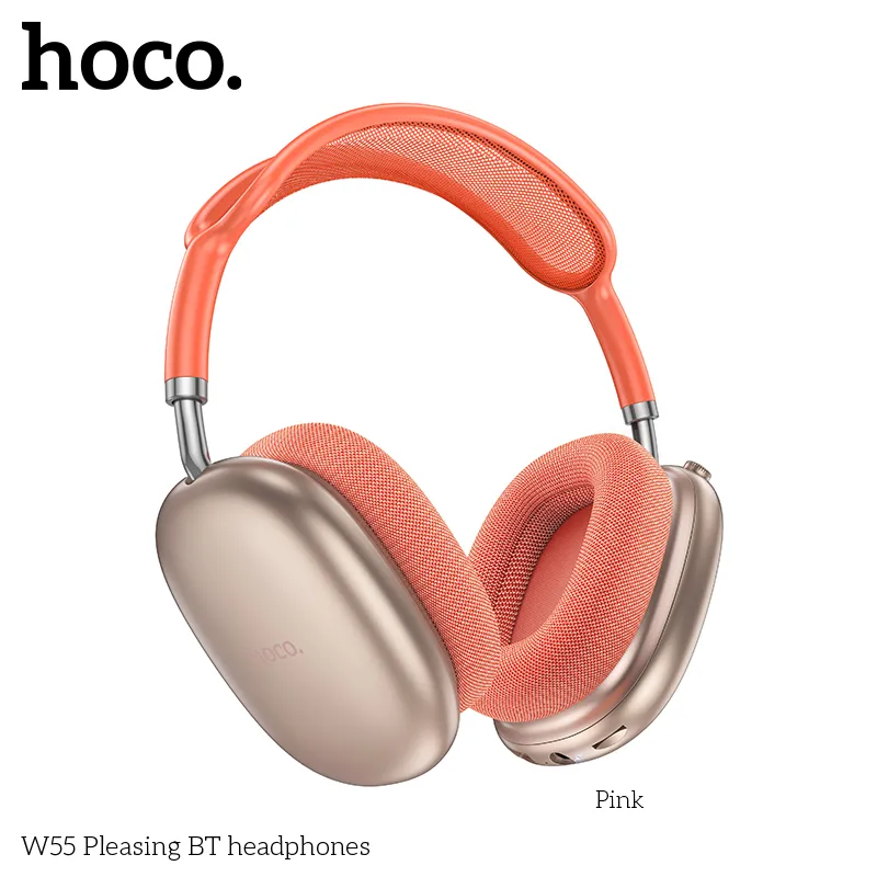 Kích thước tai nghe Hoco W55 Pleasing 195x185x84mm, trọng lượng 198g nhẹ nhàng dễ mang theo