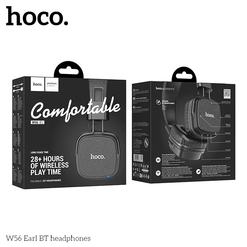 Tai nghe Bluetooth chụp tai Hoco W56 Earl thiết kế tiện lợi dễ sử dụng
