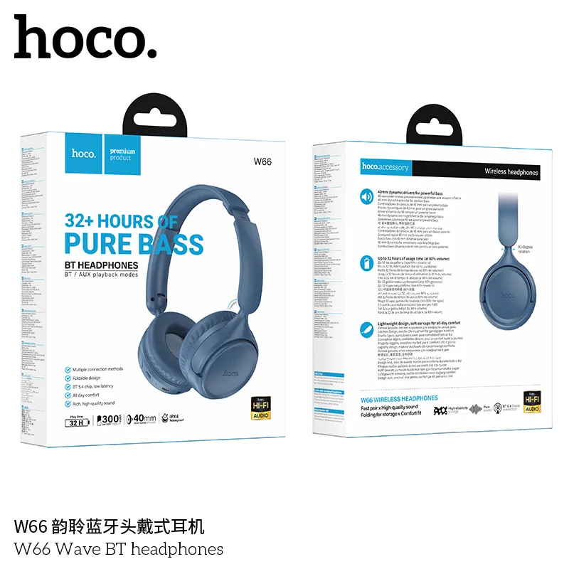 Tai nghe Bluetooth chụp tai Hoco W66 Wave chất lượng cao, thiết kế thời thượng