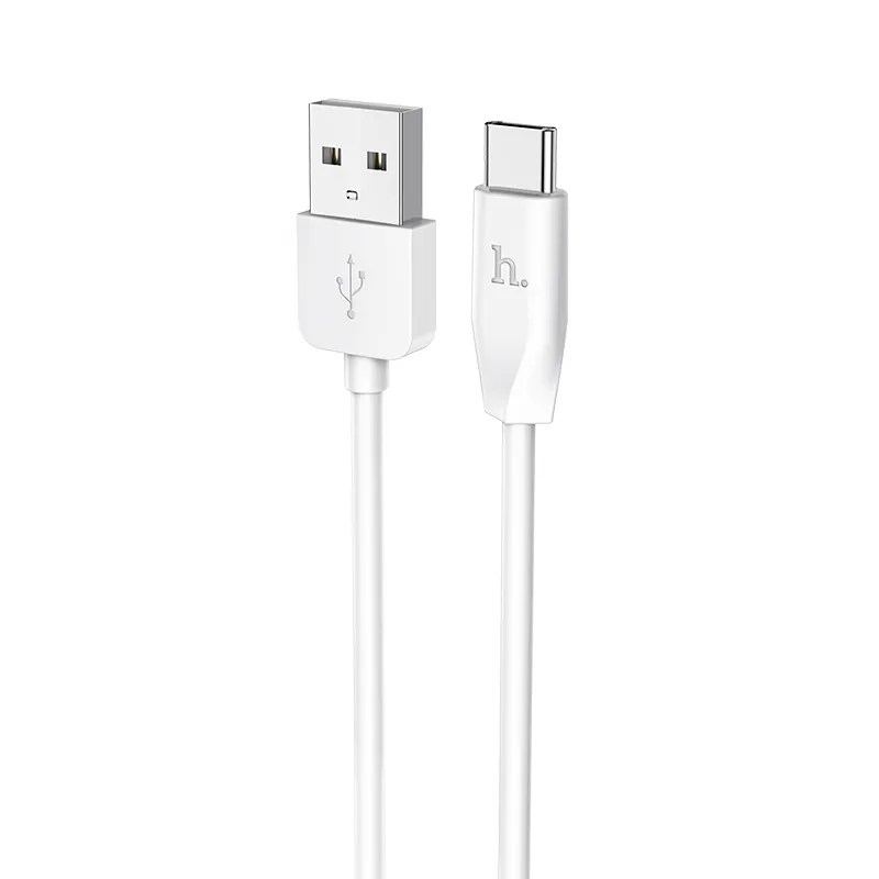Cáp Sạc Type-C Hoco X1 Rapid L=1M thiết kế dây tròn trắng tinh tế và bền bỉ