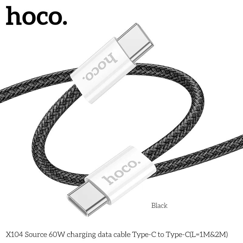 Cáp Type-C to Type-C Hoco X104 hỗ trợ sạc 60W tốc độ nhanh và ổn định