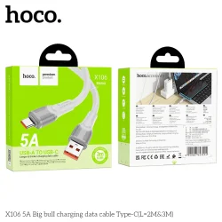 Cáp Sạc Type-C Hoco X106 Big Bull 5A L=3M