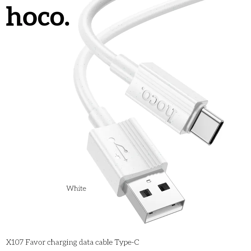 Cáp Sạc Type-C Hoco X107 Favor chất lượng cao, thiết kế bền bỉ và dễ sử dụng