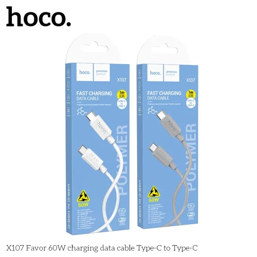 Cáp Sạc Type-C to Type-C Hoco X107 Favor 60W