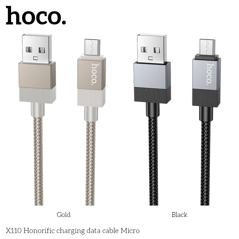 Cáp sạc Micro Hoco X110 Honorific chất lượng cao, thiết kế bền chắc và tiện lợi