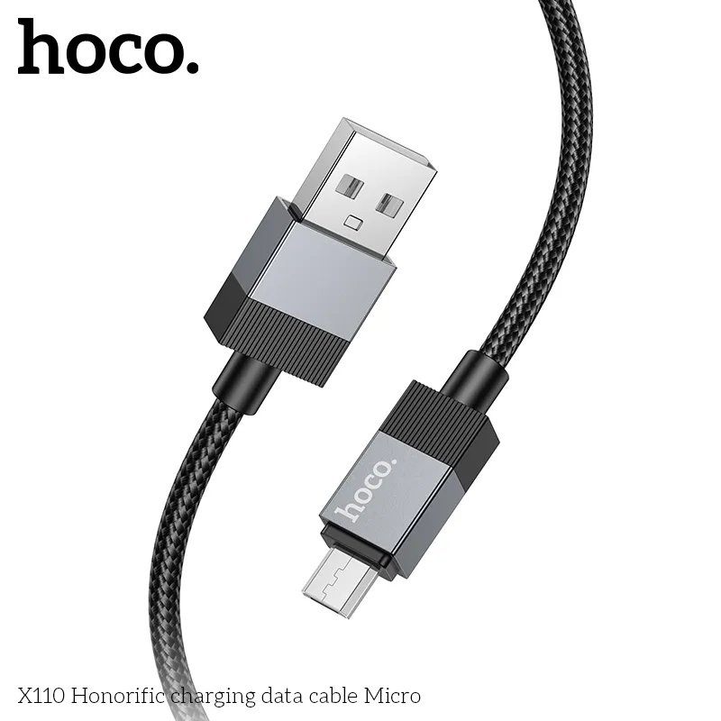 Thiết kế cáp Micro Hoco X110 với lớp nylon bện chống đứt hiệu quả