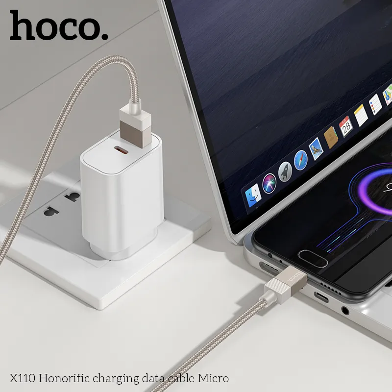 Thương hiệu Hoco uy tín với dòng cáp Micro X110 bền bỉ và sang trọng