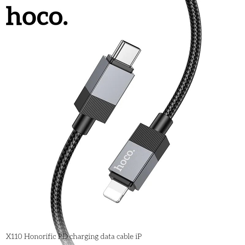 Cáp Hoco X110 Honorific thiết kế dây nylon bện chắc chắn, sang trọng