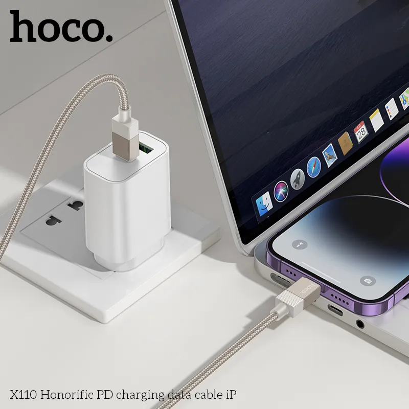 Thương hiệu Hoco uy tín, cam kết chất lượng cáp sạc PD iP Hoco X110 Honorific