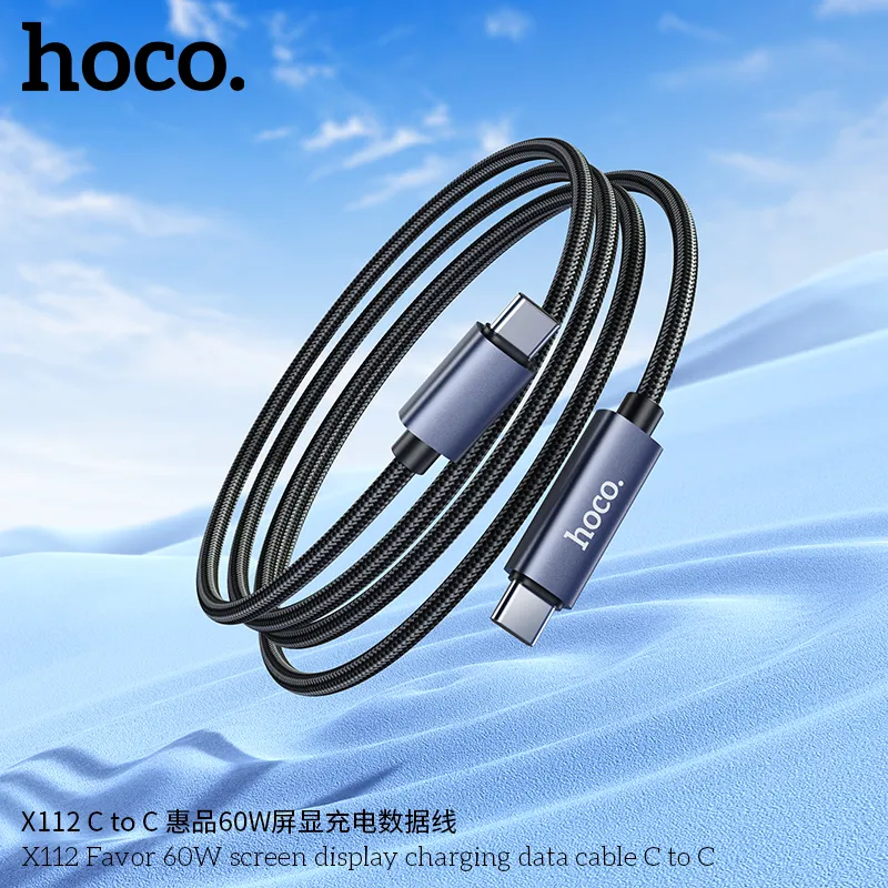 Cáp sạc Hoco X112 với vỏ sợi dệt chắc chắn, khớp nối hợp kim nhôm