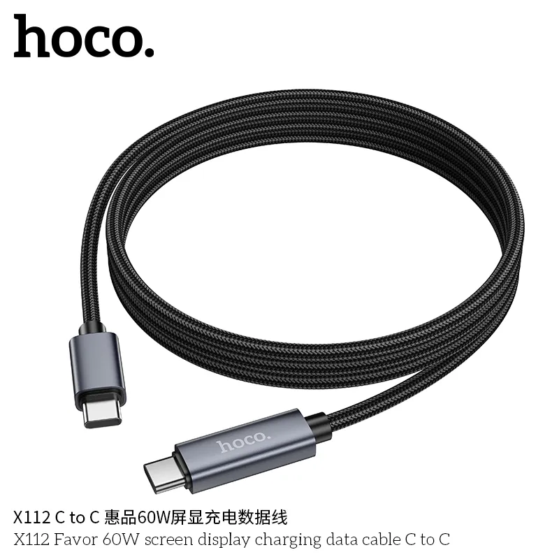 Cáp Type-C Hoco X112 hỗ trợ sạc 60W, truyền tải điện năng nhanh