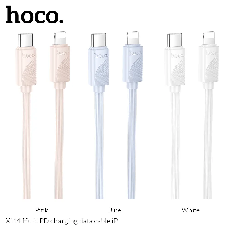 Cáp Sạc PD iP Hoco X114 Energy chất lượng cao, thiết kế bền bỉ, hỗ trợ sạc nhanh PD 27W