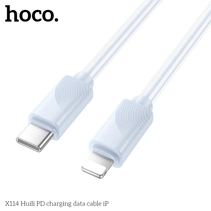 Thiết kế cáp sạc Hoco X114 Energy nhỏ gọn, màu sắc tinh tế, phù hợp iPhone
